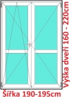 Dvoukřídlé balkonové dveře s příčkou OS+O SOFT šířka 190-195cm